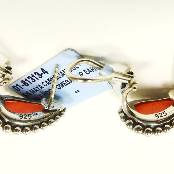 LAGOS Maya Sterling Silver Carnelian Faceted Doublets Stud Earrings - Picture 7 of 7